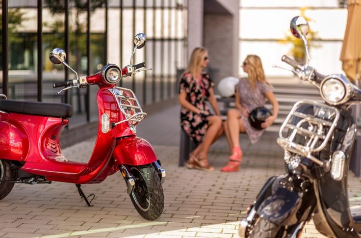 parked mopeds