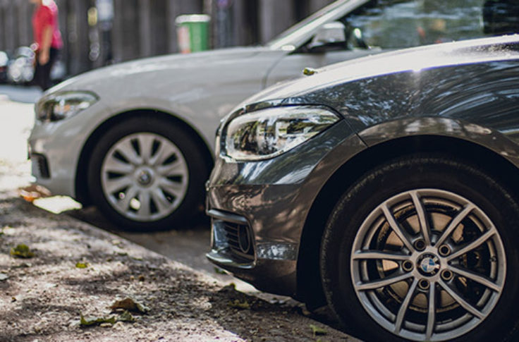 two parked cars