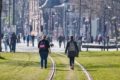 people walking public transport