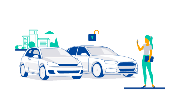 Motor Pools Carsharing Contactless Entry Illustration