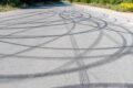 Tire marks on the road are a consequence of reckless driving in car sharing