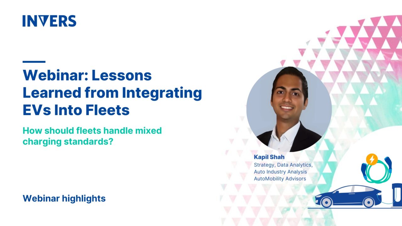 Webinar highlight snippet wth Kap sharing how should fleets handle mixed charging standards