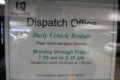 King County fleet office's hours of operation, posted on the door
