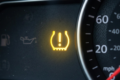 Active warning light on a dashboard